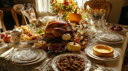 Truthan on a set table at Thanks giving