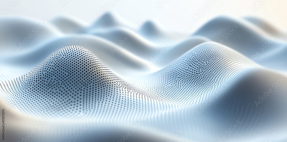 Poster Abstract Dotted Pattern Wavy Surface.