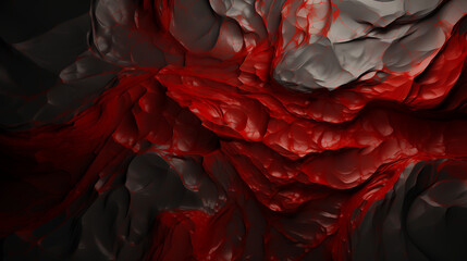 Obraz premium astarte.ai: Crimson and Silver Fluid Abstract Art