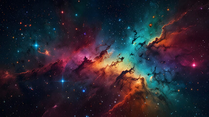 Naklejka premium A pop universe full of colorful stars generative ai