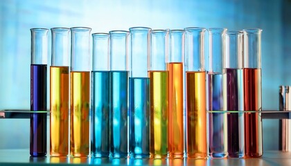 Laboratory test tubes with color liquid