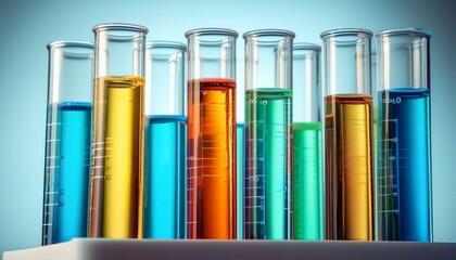 Laboratory test tubes with color liquid
