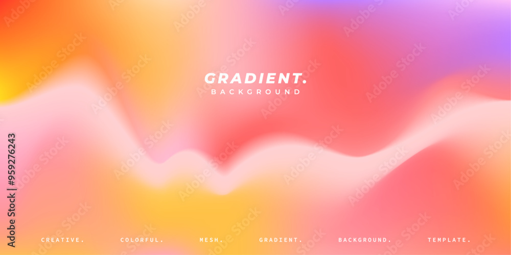 Wall mural colorful blurred gradient mesh background. abstract fluid color gradation banner design. vibrant and