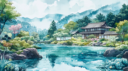 Fototapeta premium Japan, Kyoto, summer, Spring, Autumn, Winter, cityscape, Japanese art, temple, shrine, architecture, 