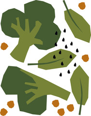 Hand Drawn Broccoli Vegetables Poster Pattern