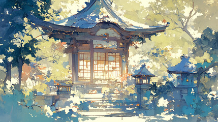 Obraz premium Japan, Kyoto, summer, Spring, Autumn, Winter, cityscape, Japanese art, temple, shrine, architecture, 