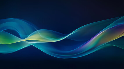 Obraz premium Flowing Neon Lights in Blue and Green