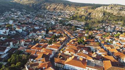 Vista área de drone da cidade de Diamantina, Minas Gerais