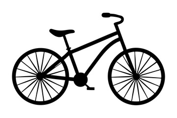 Line Drawing of a Bicycle Silhouette Clean Line Art Vector Illustration