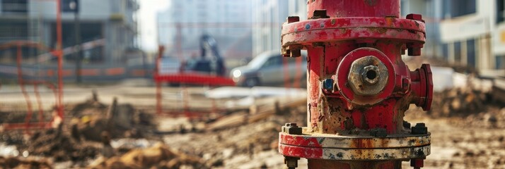 Fire hydrant adjacent to recent building project