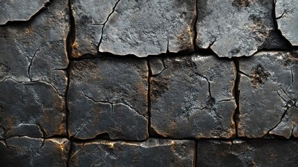 Detailed close up of worn and cracked brick texture, possibly in an abandoned building.
