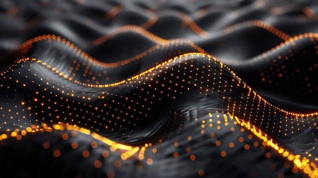 Intricate visual representation of sound wave patterns with a focus on harmonics and rhythmic modula