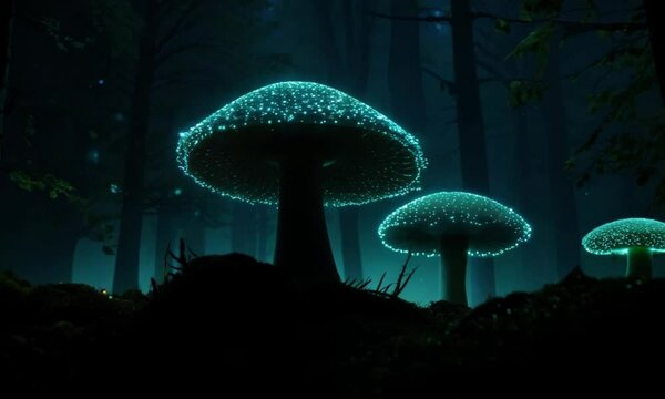 mushrooms that glow at night