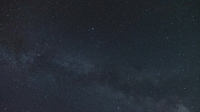 The Milky Way moving across the night sky. Captures the mesmerizing motion of stars and cosmic detail in a clear, dark sky