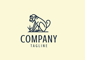 Vector illustration of Baboon Logo Design