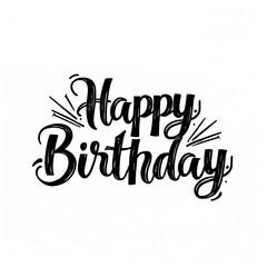 Obraz premium Vector style black lettering Happy Birthday