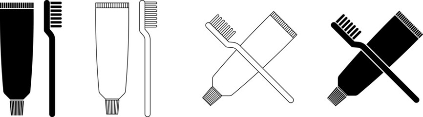 crossed toothbrush and toothpaste icon