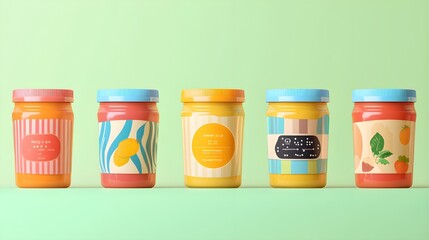 A flat design of a product label that remains readable and visually appealing at various sizes