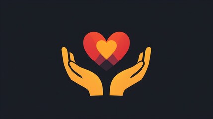 Obraz premium Flat design of a charity logo that scales well for use on social media, websites, and printed materials