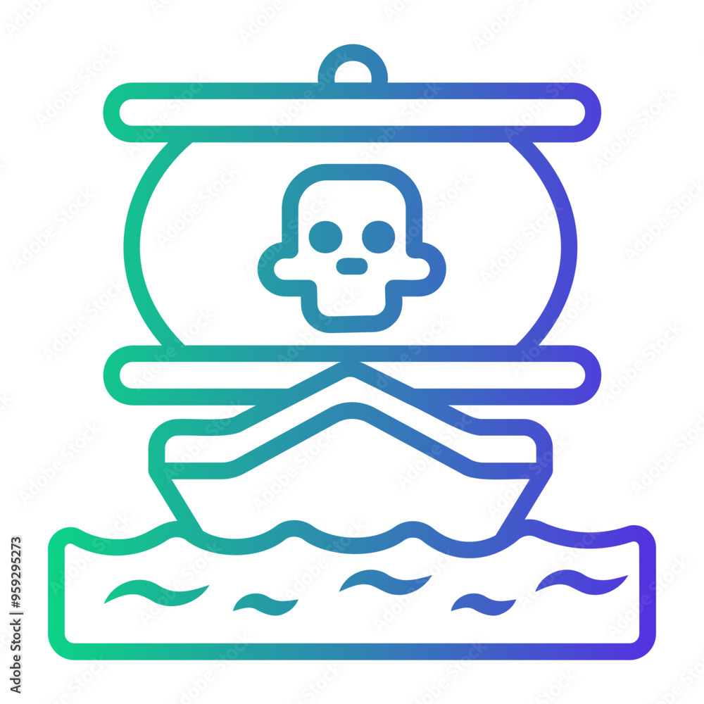 Wall mural ship Line Gradient Icon