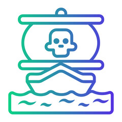 ship Line Gradient Icon