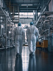 Fototapeta na wymiar Industrial Safety: Two Workers in Protective Gear