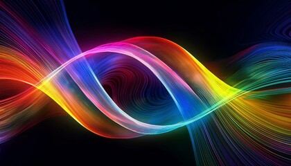 幻想的なエネルギーが空間を満たすかのような、未来的で神秘的な抽象アート