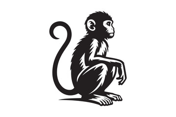 Monkey silhouette vector illustration