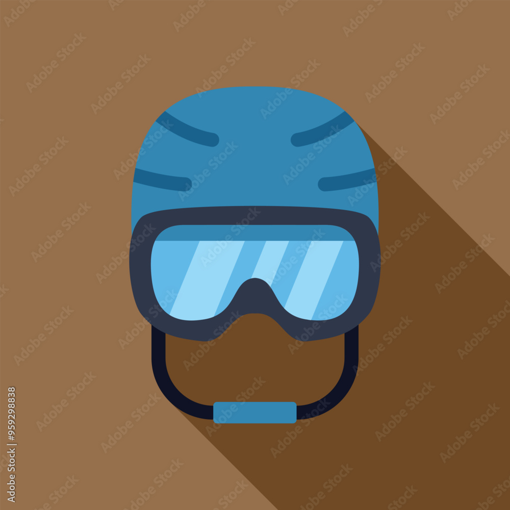 Canvas Prints Blue ski helmet with goggles ensuring safety during winter sports