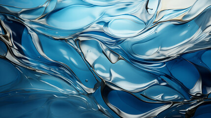 astarte.ai: Sapphire Blue and Silver Fluid Abstract Art