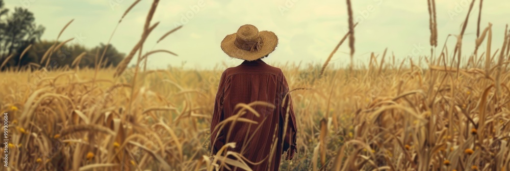 Canvas Prints Scarecrow in a natural setting with a vintage artistic theme