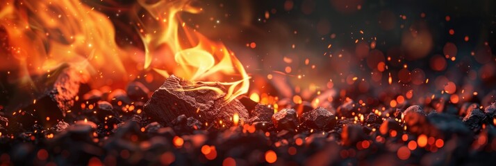 Vivid flames illuminating the darkness