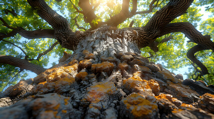 Sunlight Through Tree Branches 3D Illustration