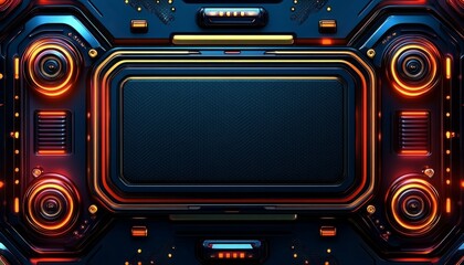 Fototapeta premium Futuristic Interface with Glowing Orange and Yellow Details