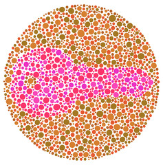 color blindness test with key images pink color. Key images for children's color blindness test
