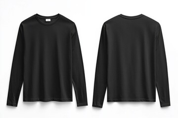 Black long sleeve tshirt mockup isolated created with Generative AI