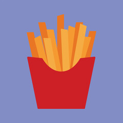Fries vector icon. french fries icon. junk potato fries vector illustration. fried potato