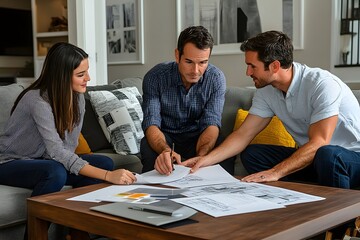 Three People Discussing a Design Project