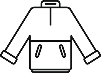 Modern warm jacket protecting from cold weather icon