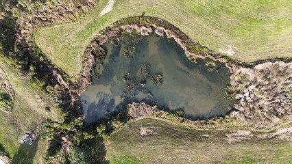 Bird's eye view of pond