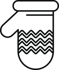 Simple vector icon of an oven mitt with a chevron pattern, designed for holding hot objects while cooking