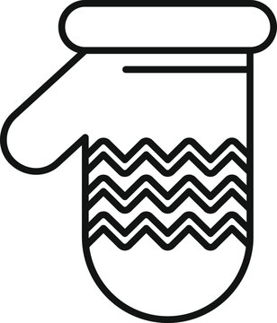 recommend clip art: Simple vector icon of an oven mitt with a chevron pattern, designed for holding hot objects while cooking