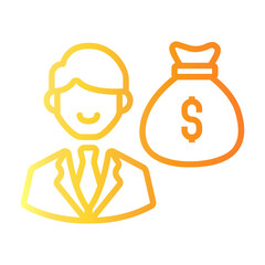 investor Line Gradient Icon