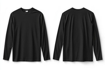 Black long sleeve tshirt mockup isolated created with Generative AI