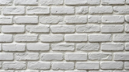 White Painted Brick Wall Texture with Subtle Rough Details and Copy Space