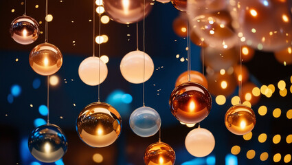 Christmas  bubbles background design.  Generative AI