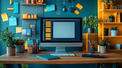 Remote teaching tools a modern desktop with virtual whiteboards lesson plans and communication platforms