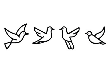 Obraz premium This is a bird in line art with an editable outline. It is a vector image.