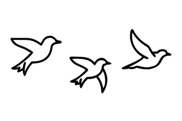 Obraz premium This is a bird in line art with an editable outline. It is a vector image.