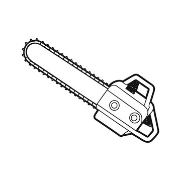 recommend clip art: Chainsaw line art vector silhouette illustration